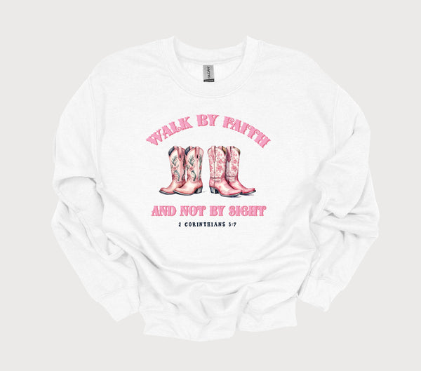 WALK BY FAITH GRAPHIC SWEATSHIRT