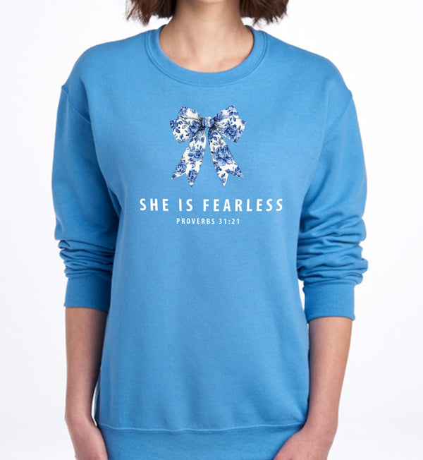 She Is Fearless Blue Sweatshirt