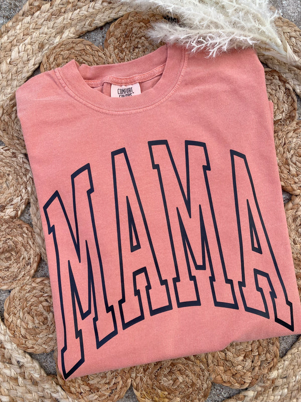 Mama College Arch Font T-Shirt