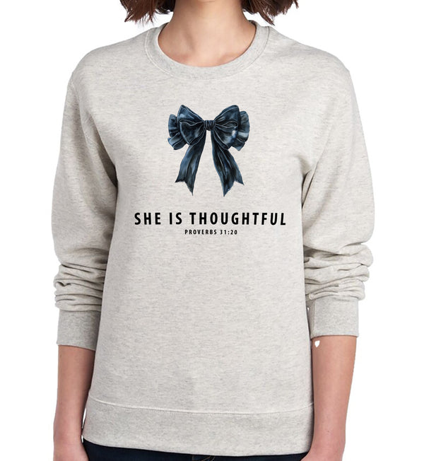 She Is Thoughtful Oatmeal Sweatshirt