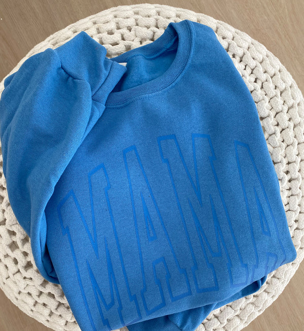 Mama College Font Tone on Tone Graphic Sweatshirt